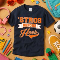 Houston 'Stros Before Hoes Baseball Script Kids T-Shirt