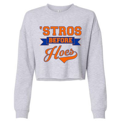 Houston 'Stros Before Hoes Baseball Script Cropped Pullover Crew