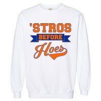 Houston 'Stros Before Hoes Baseball Script Garment-Dyed Sweatshirt