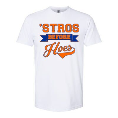 Houston 'Stros Before Hoes Baseball Script Softstyle CVC T-Shirt