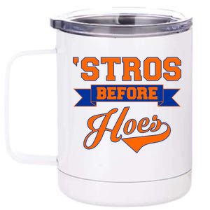 Houston 'Stros Before Hoes Baseball Script 12 oz Stainless Steel Tumbler Cup