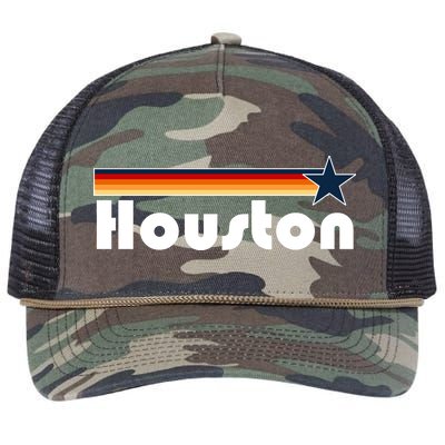 Houston Texas Baseball Colors Logo Retro Rope Trucker Hat Cap