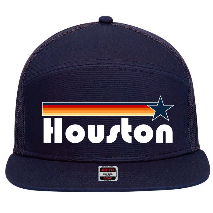 Houston Texas Baseball Colors Logo 7 Panel Mesh Trucker Snapback Hat