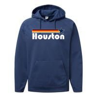 Houston Texas Baseball Colors Logo Performance Fleece Hoodie