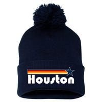 Houston Texas Baseball Colors Logo Pom Pom 12in Knit Beanie