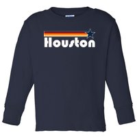 Houston Texas Baseball Colors Logo Toddler Long Sleeve Shirt