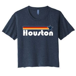 Houston Texas Baseball Colors Logo Women's Crop Top Tee