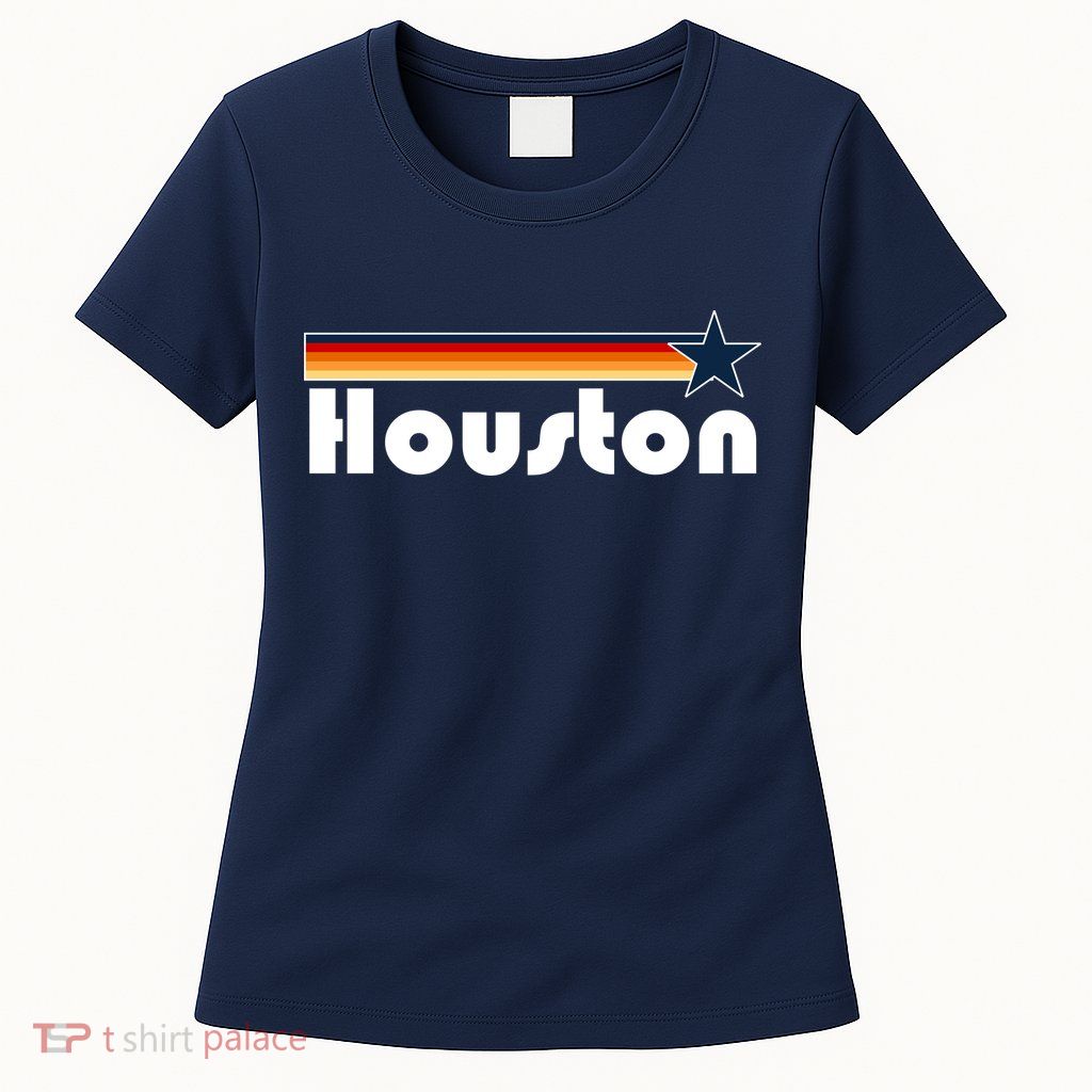 Houston Texas Baseball Colors Logo Womens T-Shirt