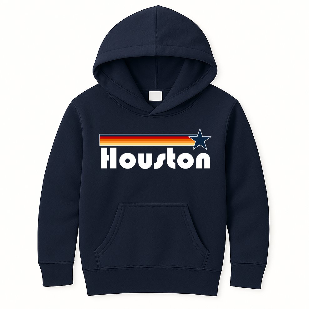 Houston Texas Baseball Colors Logo Kids Hoodie