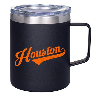 Houston, Texas City Vintage Baseball Script 12oz Stainless Steel Coffee Mug