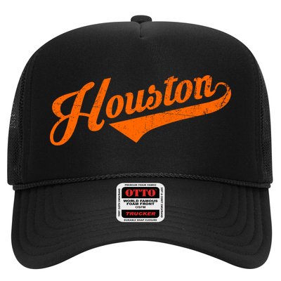 Houston, Texas City Vintage Baseball Script Trucker Hat