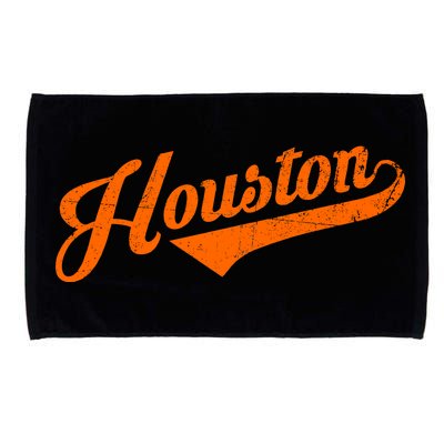 Houston, Texas City Vintage Baseball Script Microfiber Hand Towel