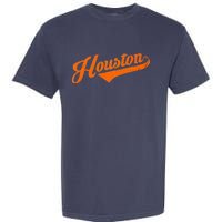 Houston, Texas City Vintage Baseball Script Garment-Dyed Heavyweight T-Shirt