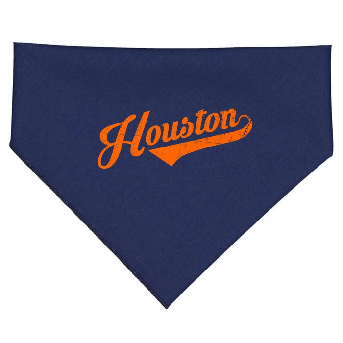 Houston, Texas City Vintage Baseball Script USA-Made Doggie Bandana