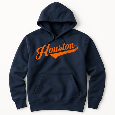 Houston, Texas City Vintage Baseball Script Hoodie