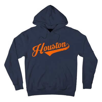 Houston, Texas City Vintage Baseball Script Hoodie