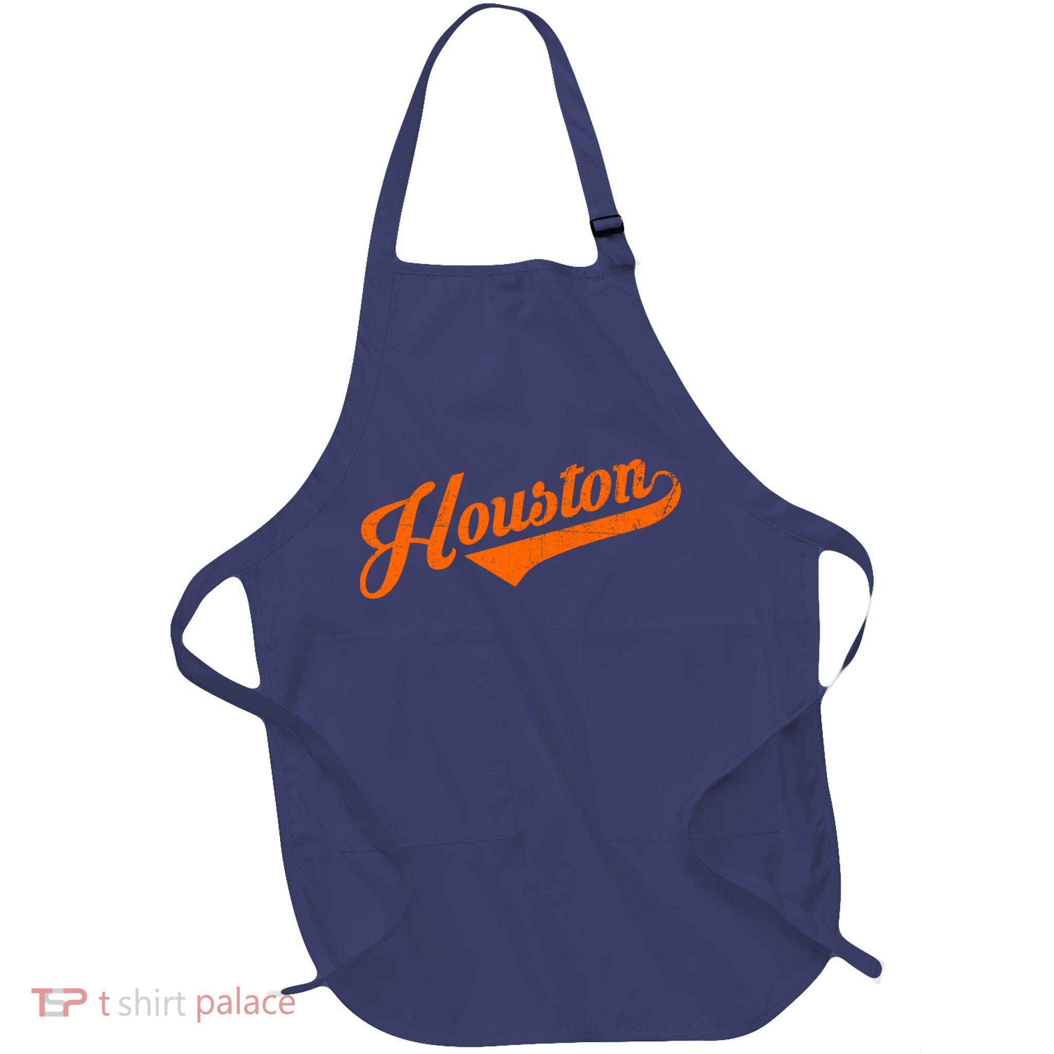 Houston, Texas City Vintage Baseball Script Apron