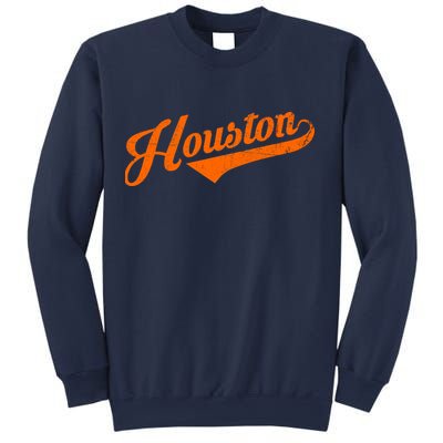 Houston, Texas City Vintage Baseball Script Sweatshirt