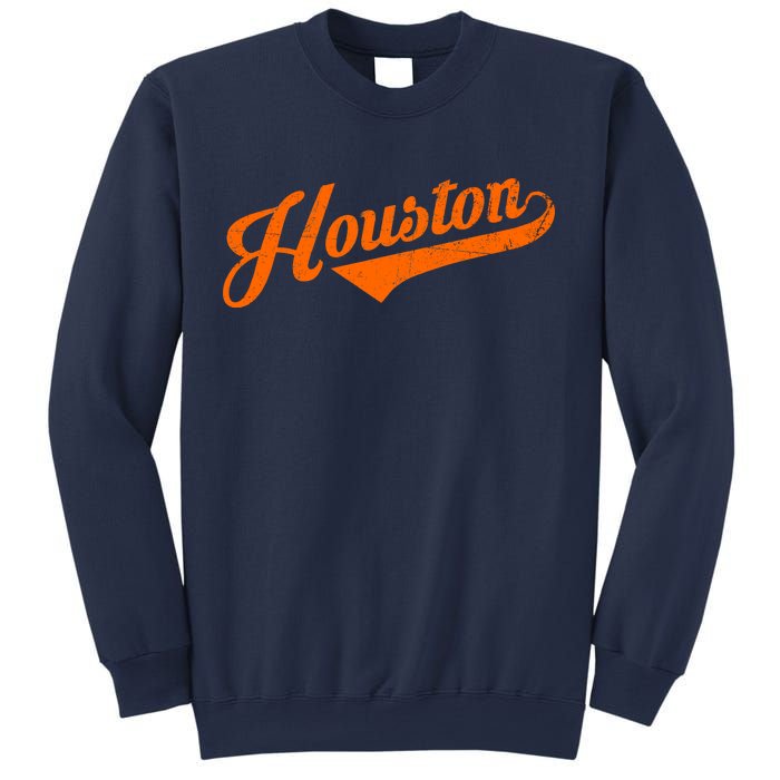 Houston, Texas City Vintage Baseball Script Sweatshirt