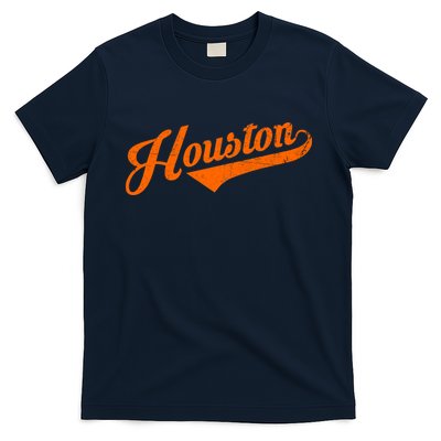 Houston, Texas City Vintage Baseball Script T-Shirt