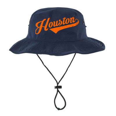 Houston, Texas City Vintage Baseball Script Bucket Hat