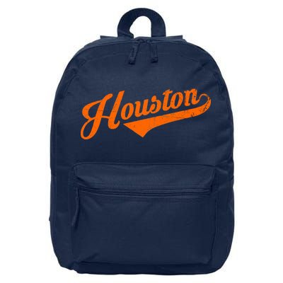 Houston, Texas City Vintage Baseball Script 16 in Basic Backpack