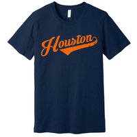 Houston, Texas City Vintage Baseball Script Premium T-Shirt