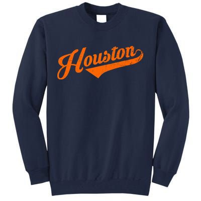 Houston, Texas City Vintage Baseball Script Tall Sweatshirt