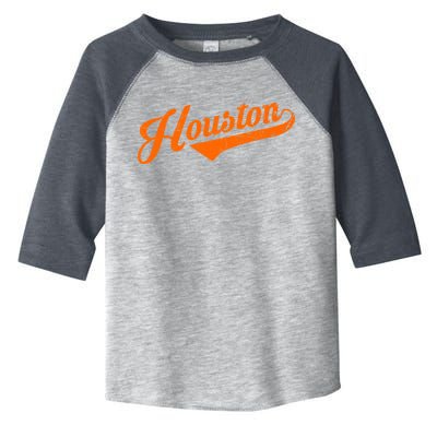 Houston, Texas City Vintage Baseball Script Toddler Fine Jersey T-Shirt