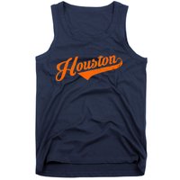 Houston, Texas City Vintage Baseball Script Tank Top