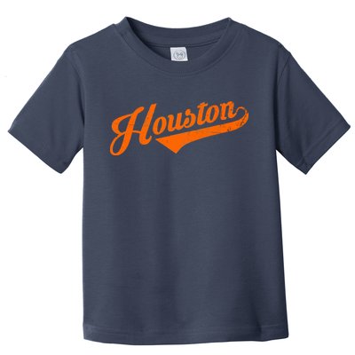 Houston, Texas City Vintage Baseball Script Toddler T-Shirt