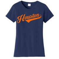 Houston, Texas City Vintage Baseball Script Women's T-Shirt