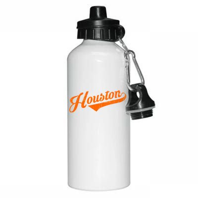 Houston, Texas City Vintage Baseball Script Aluminum Water Bottle