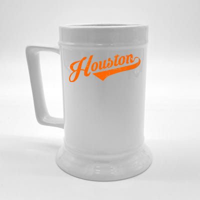 Houston, Texas City Vintage Baseball Script Beer Stein