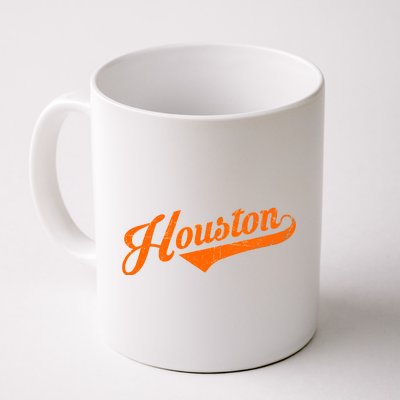 Houston, Texas City Vintage Baseball Script Coffee Mug