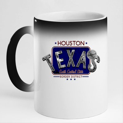 Houston Texas Land of the Free Logo 11oz Black Color Changing Mug