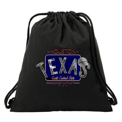 Houston Texas Land of the Free Logo Drawstring Bag