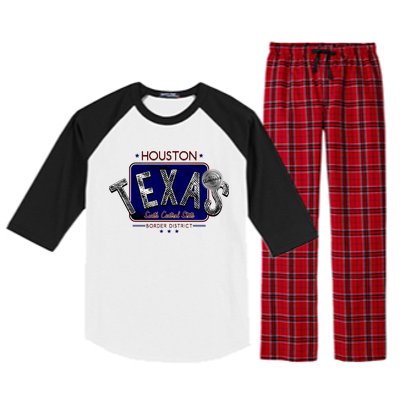 Houston Texas Land of the Free Logo Raglan Sleeve Pajama Set