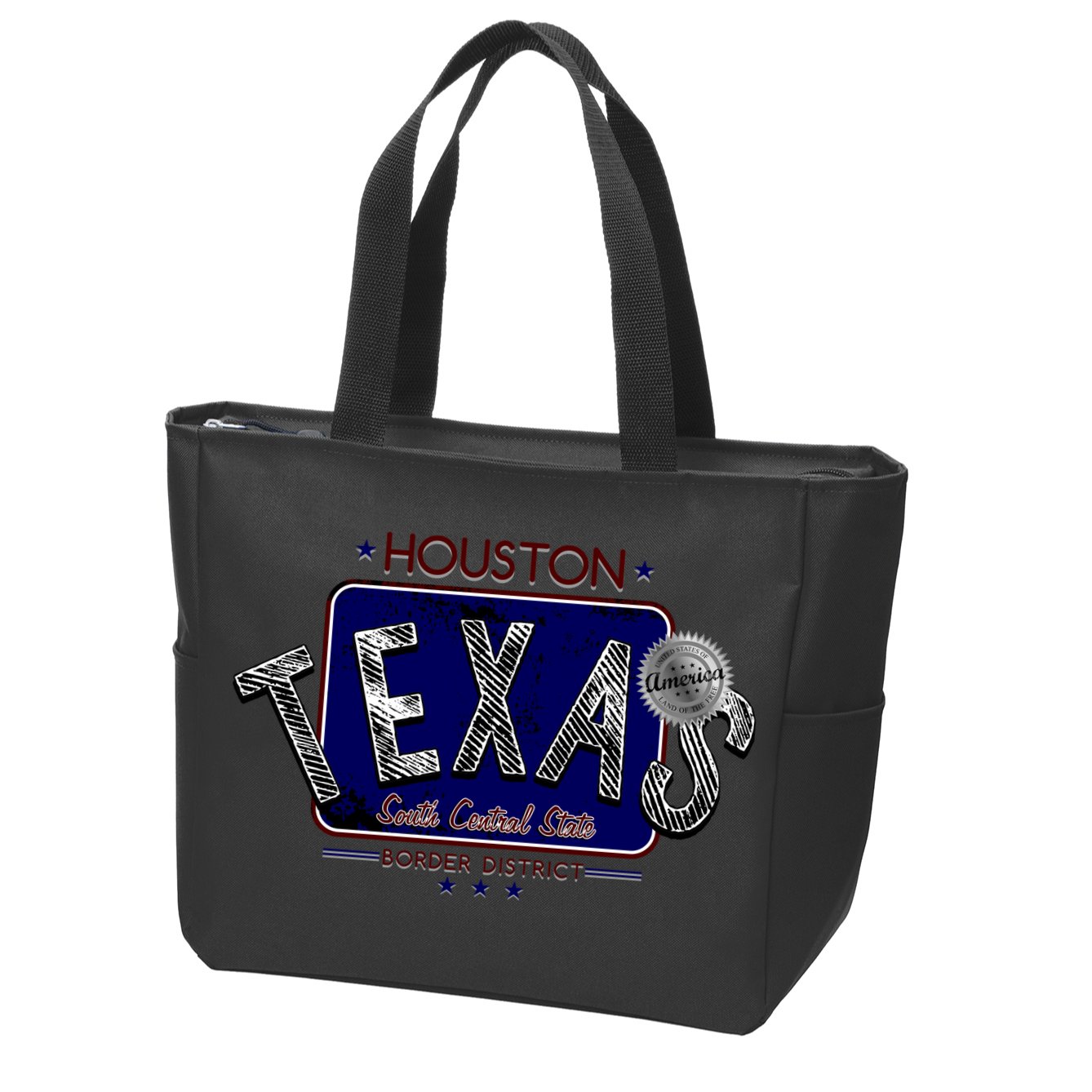 Houston Texas Land of the Free Logo Zip Tote Bag