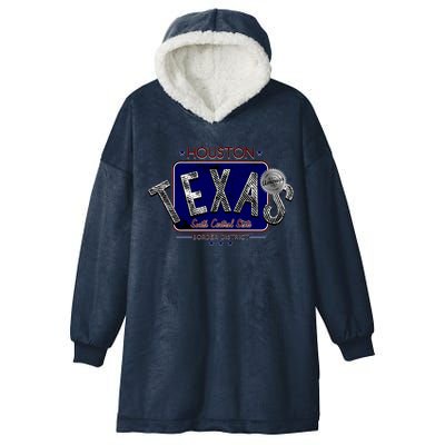 Houston Texas Land of the Free Logo Hooded Wearable Blanket