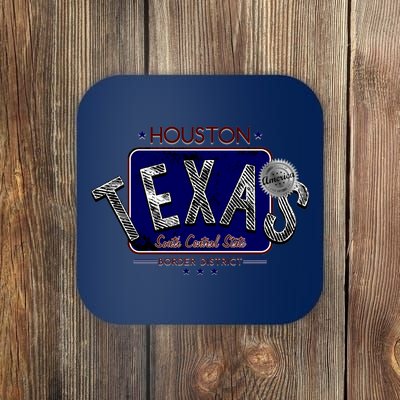 Houston Texas Land of the Free Logo Coaster