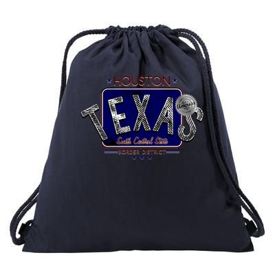 Houston Texas Land of the Free Logo Drawstring Bag