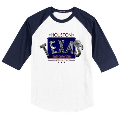 Houston Texas Land of the Free Logo Baseball Sleeve Shirt