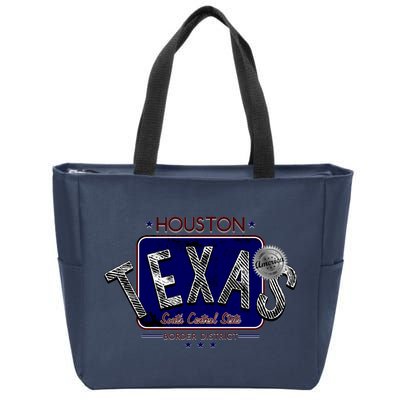 Houston Texas Land of the Free Logo Zip Tote Bag