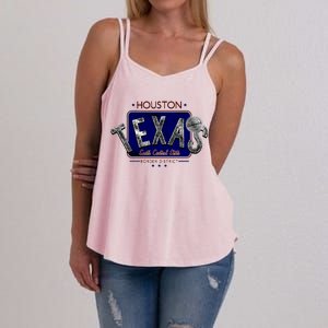 Houston Texas Land of the Free Logo Women's Strappy Tank