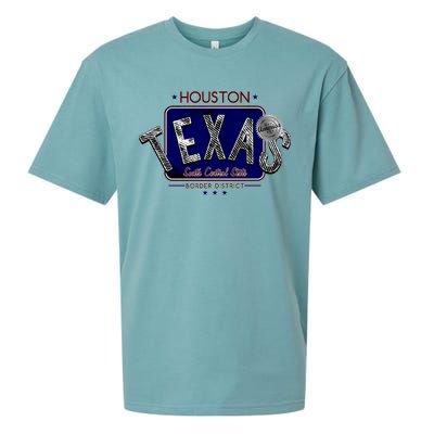 Houston Texas Land of the Free Logo Sueded Cloud Jersey T-Shirt