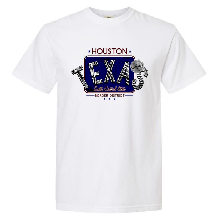 Houston Texas Land of the Free Logo Garment-Dyed Heavyweight T-Shirt