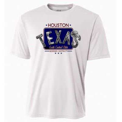 Houston Texas Land of the Free Logo Cooling Performance Crew T-Shirt