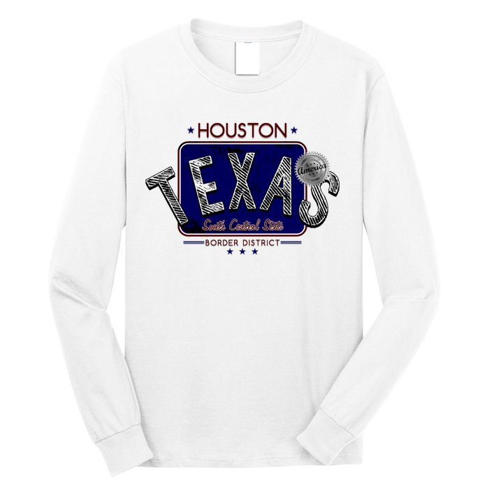 Houston Texas Land of the Free Logo Long Sleeve Shirt