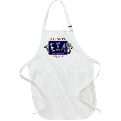 Houston Texas Land of the Free Logo Full-Length Apron With Pockets